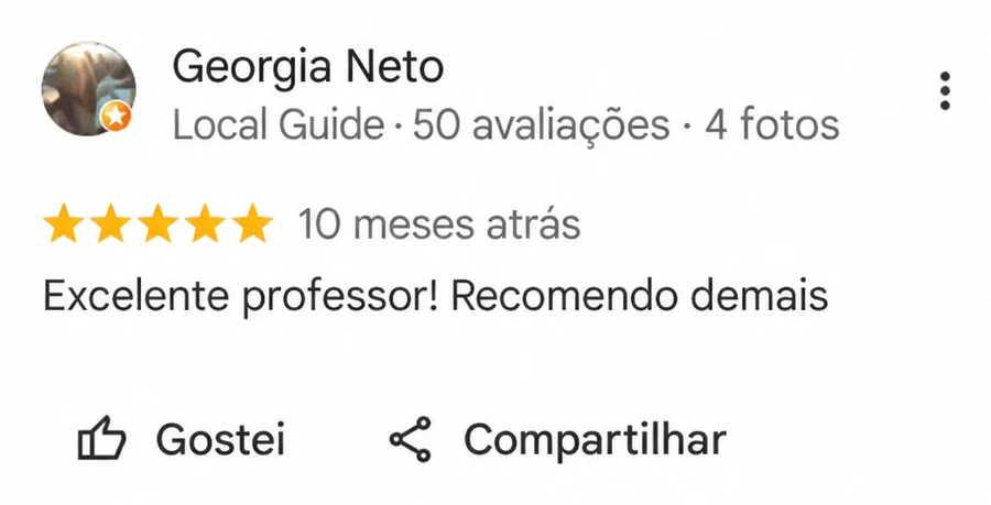 Avaliação de Georgia Neto no Google