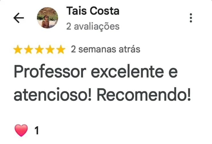 Avaliação de Tais Costa no Google