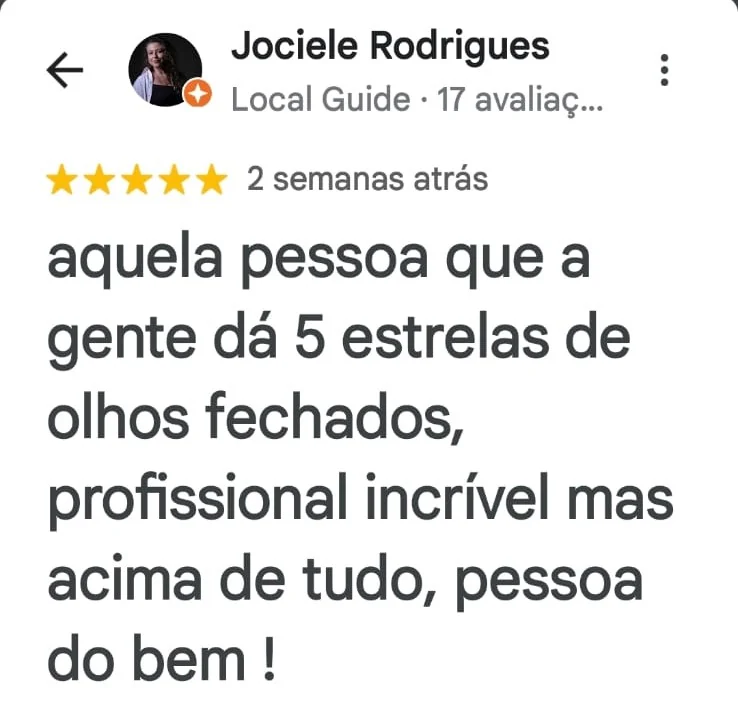 Avaliação de Jociele Rodrigues no Google