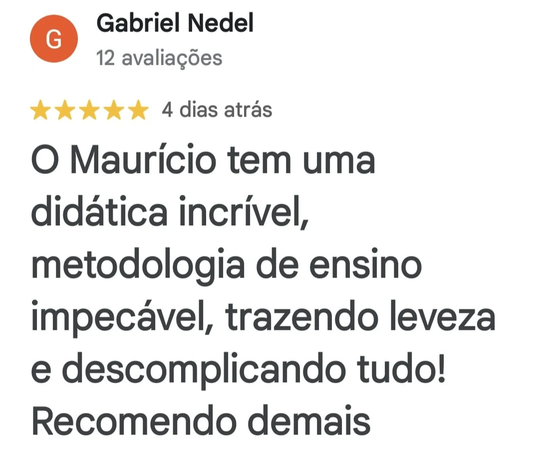 Avaliação de Gabriel Nedel no Google