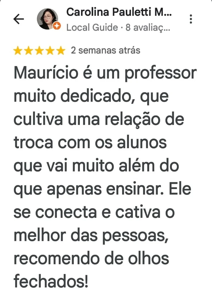 Avaliação de Carolina Pauletti no Google