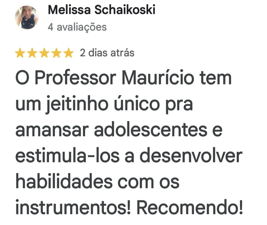 Avaliação de Melissa Schaikoski no Google