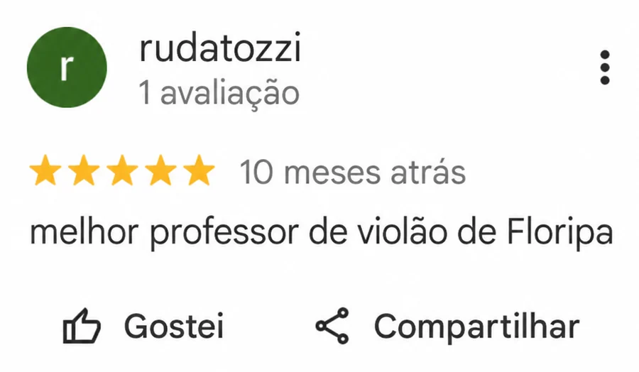 Avaliação de rudatozzi no Google